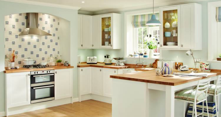 white and wood kitchen remodel