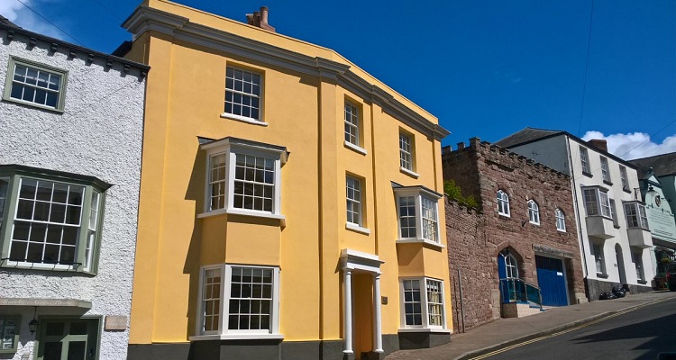 brightly painted house exterior